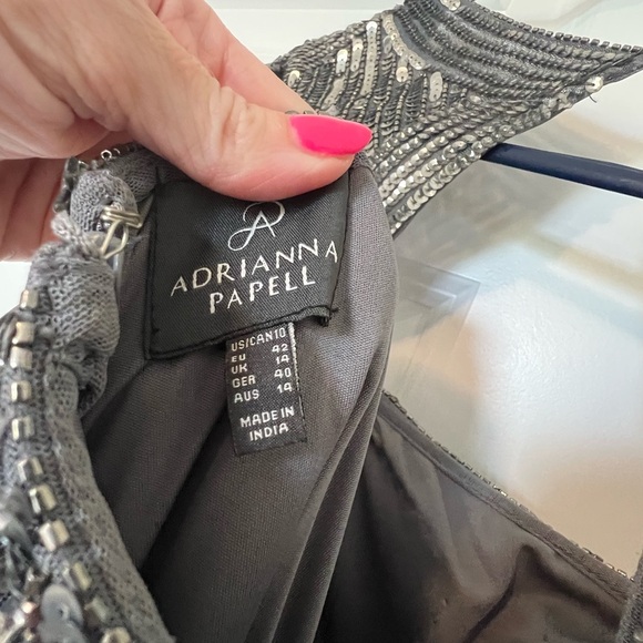 Adrianna Papell Silver & Gray Embellished Gown - Picture 3 of 3